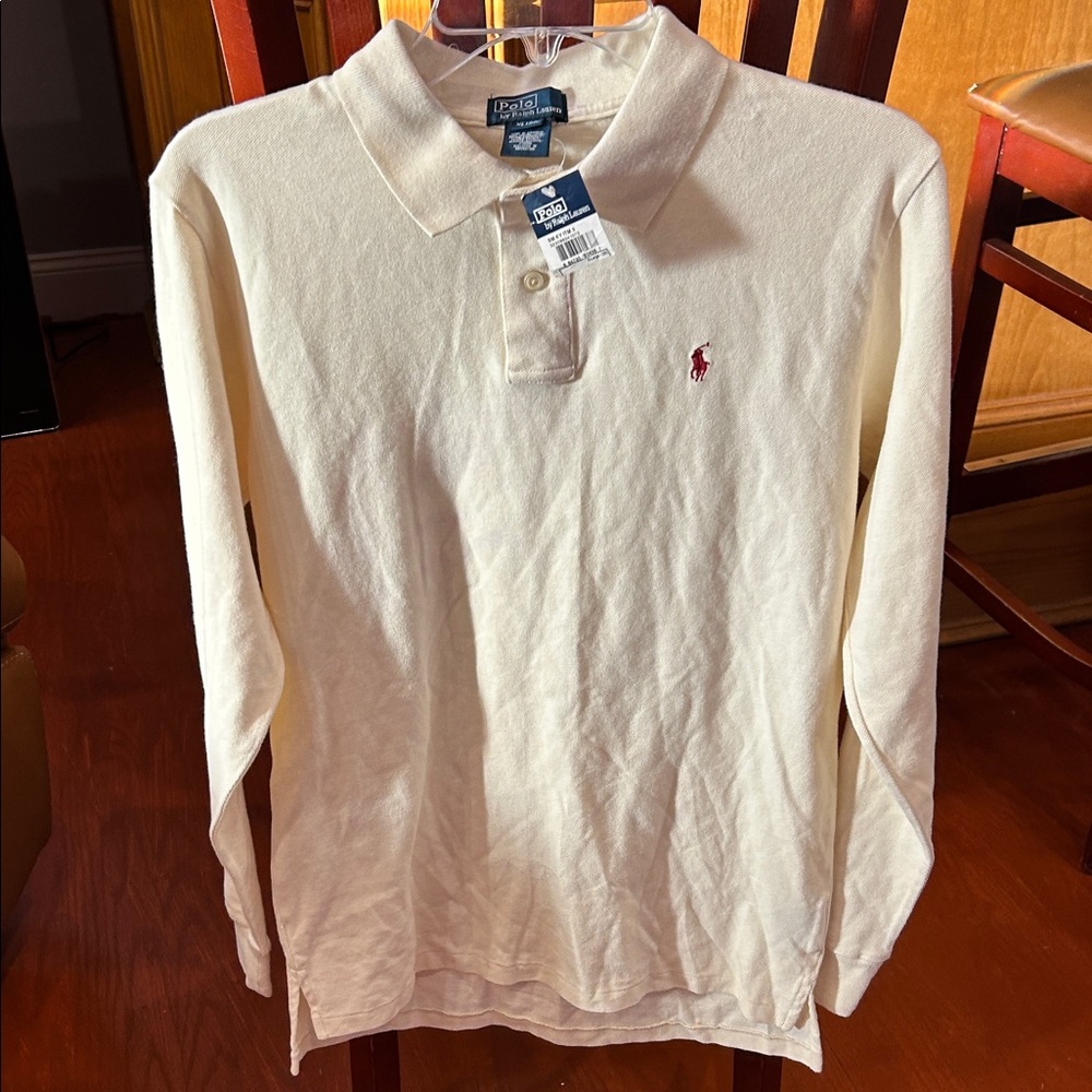 Polo by Ralph Lauren Cream Long Sleeve Polo Shirt - Picture 8 of 8
